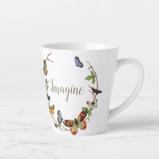 Butterfly Wreath Personalise Mug (Right)