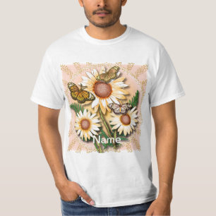 Butterfly Yellow Daisies flowers  T-Shirt