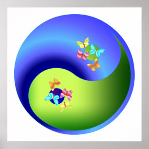 Butterfly Yin Yang Poster