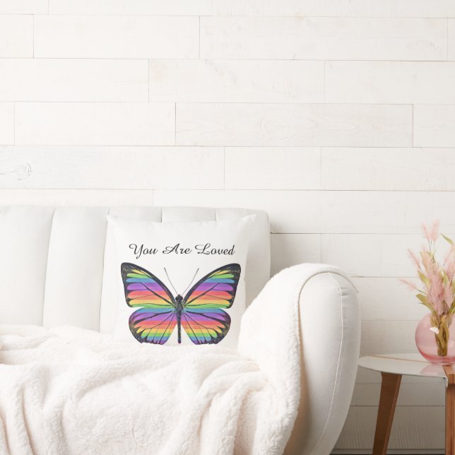 Butterfly You Are Loved Throw Pillow (Couch)