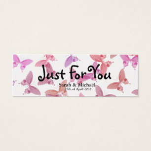 Butterfly'Just For You' Wedding favour Gift tag