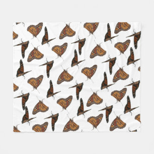 butterflys orange fleece blanket