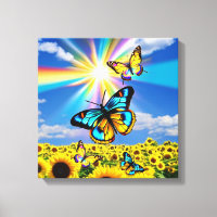 Butterfly's & Sunflowers 