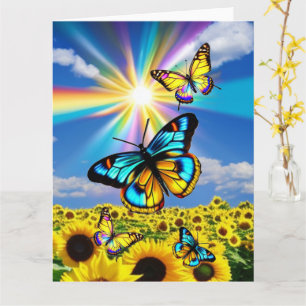 Butterfly's & Sunflowers Card