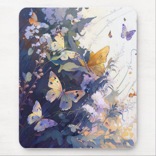Butterfy Portrait Animal Painting Wildlife Forest Mouse Mat