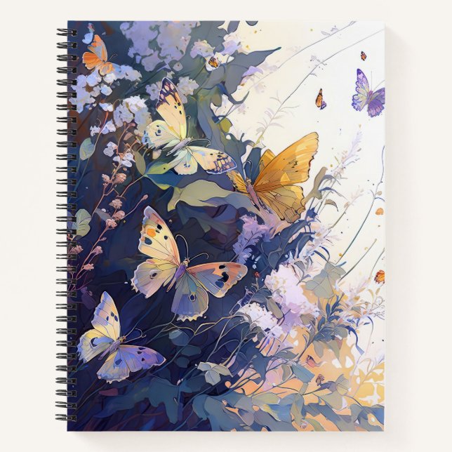 Butterfy Portrait Animal Painting Wildlife Forest Notebook (Front)