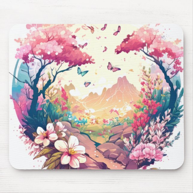 Butterfy Portrait Animal Painting Wildlife Outdoor Mouse Mat (Front)