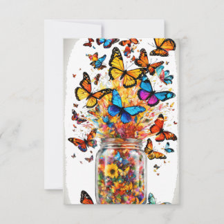 Butterlies thank you card