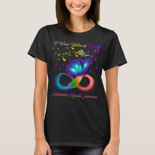 Butterly I Wear blue For Autoimmune Hepatitis Awar T-Shirt