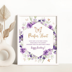 Butterly purple gold Pacifier hunt game Poster
