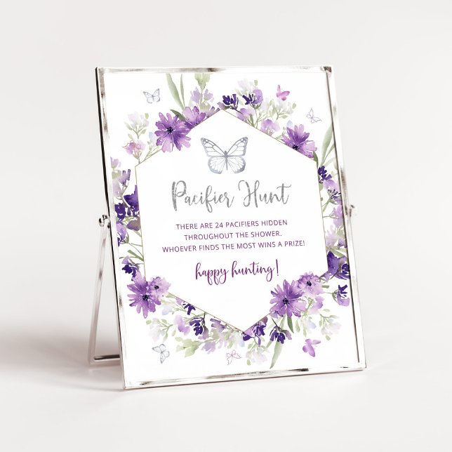 Butterly purple silver Pacifier hunt game Poster (Creator Uploaded)