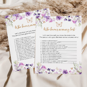 Butterly Who knows mummy best baby shower game