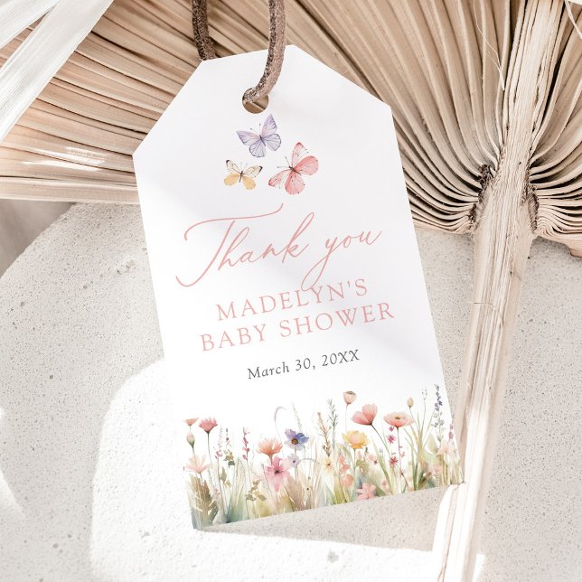 Butterly Wildflower Baby Shower Favour Tags (Creator Uploaded)
