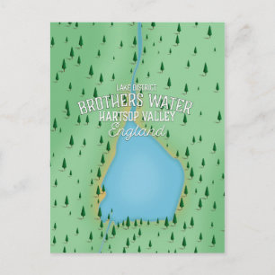 Buttermere lake, lake district travel poster postcard