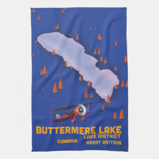 Buttermere lake, lake district travel poster tea towel
