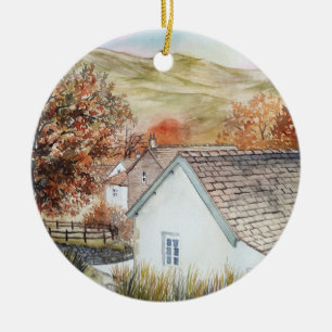 Buttermere Village, Lake District, England Ceramic Tree Decoration
