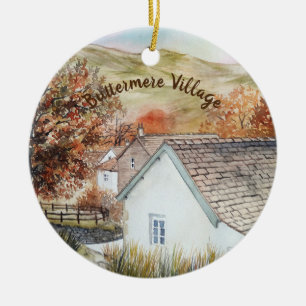Buttermere Village, Lake District, England Ceramic Tree Decoration
