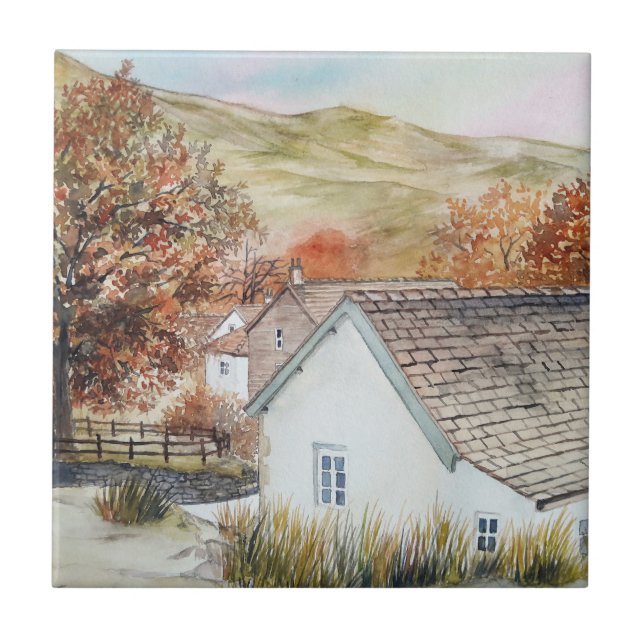 Buttermere Village, Lake District, England Tile (Front)