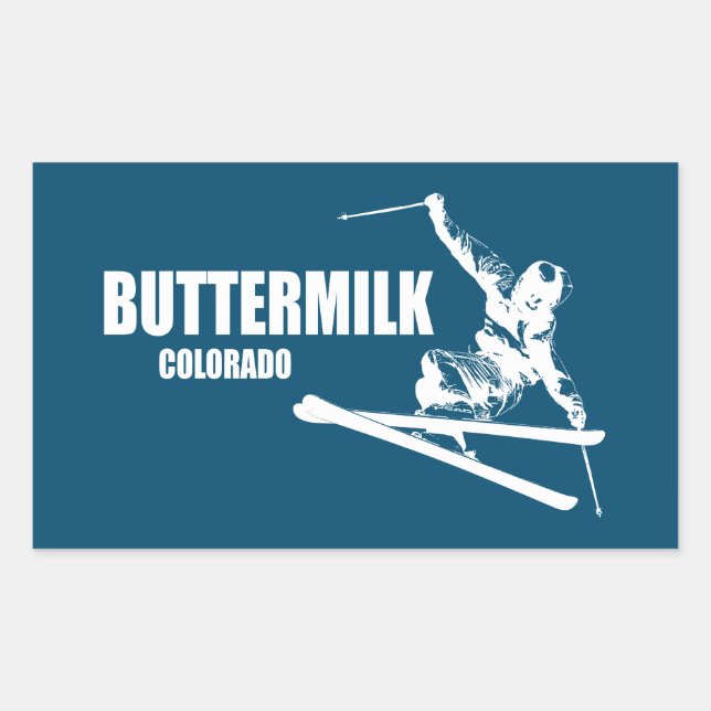 Buttermilk Colorado Skier Rectangular Sticker (Front)