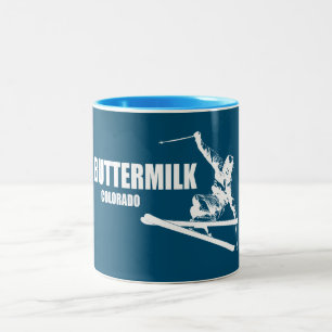 Buttermilk Colorado Skier Two-Tone Coffee Mug