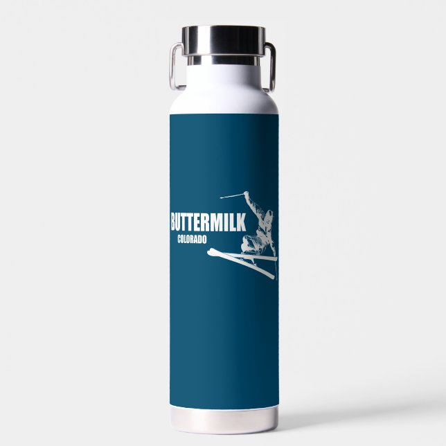 Buttermilk Colorado Skier Water Bottle (Front)