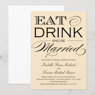Buttermilk Eat, Drink   Rehearsal Dinner Invitation