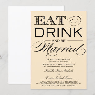 Buttermilk Eat, Drink   Wedding Invitation