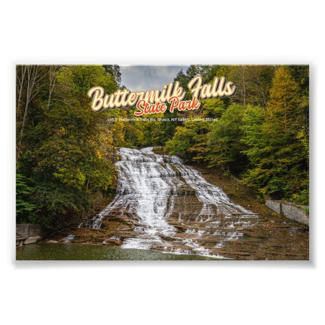 Buttermilk Falls Ithaca New York Photo Print (Front)