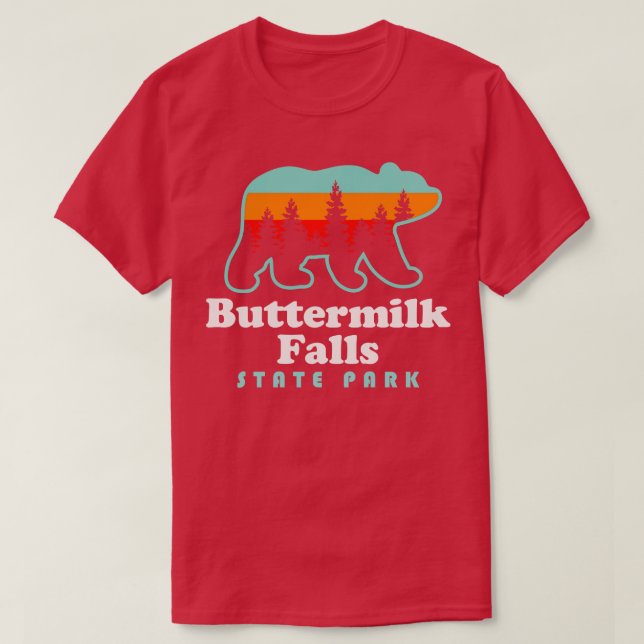 Buttermilk Falls State Park Ithaca New York Bear T-Shirt (Design Front)