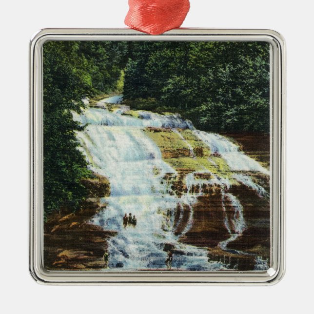Buttermilk Farms State Park Lower Falls View Metal Tree Decoration (Front)