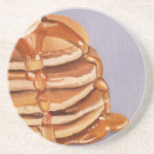 Buttermilk Pancakes Shortstack Breakfast Painting Coaster