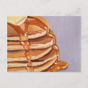 Buttermilk Pancakes Shortstack Breakfast Painting Postcard