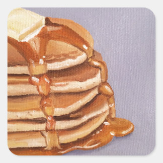 Buttermilk Pancakes Shortstack Breakfast Painting Square Sticker