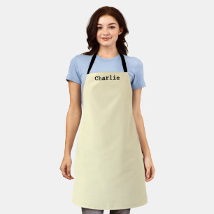 Buttermilk Yellow Ecru Minimal Personalised Apron