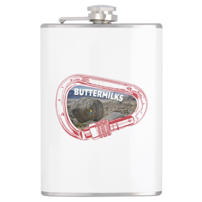 Buttermilks Climbing Carabiner Flask (Front)