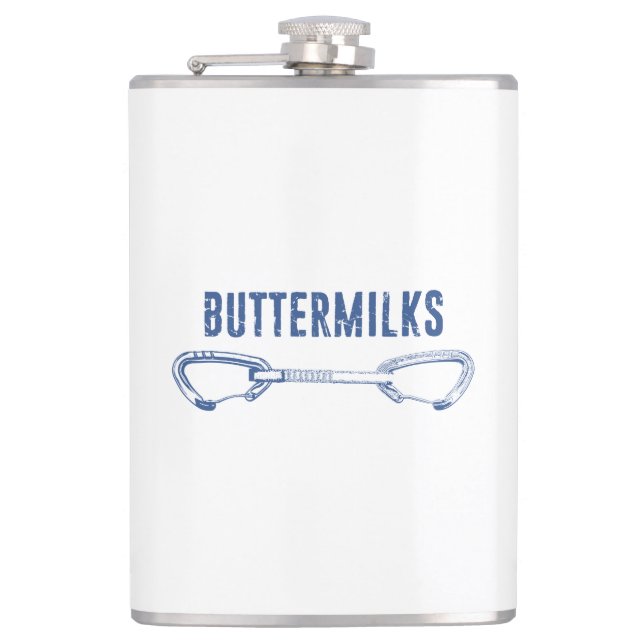 Buttermilks Rock Climbing Quickdraw Hip Flask (Front)