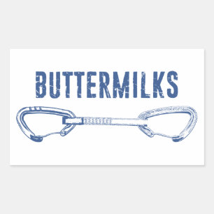 Buttermilks Rock Climbing Quickdraw Rectangular Sticker