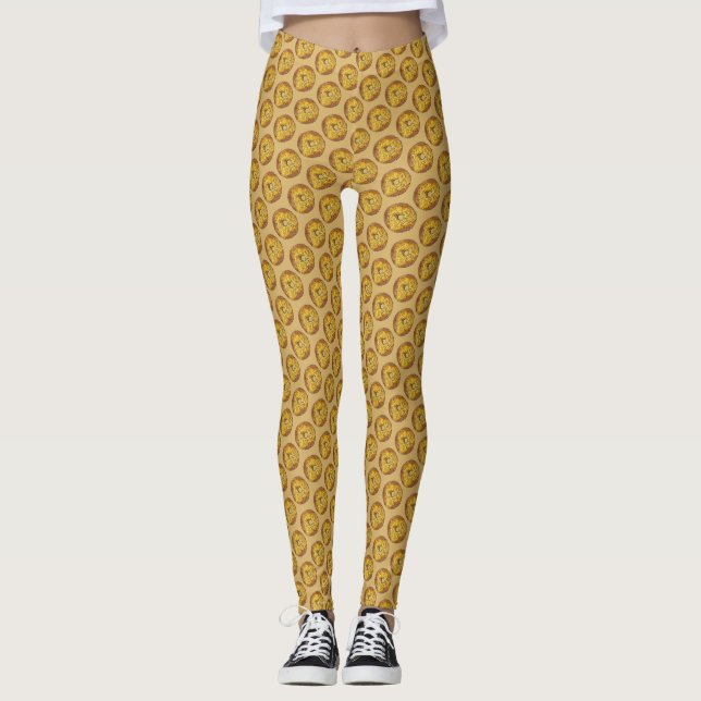 Butternut Crunch Golden Breakfast Doughnut Doughnu Leggings (Front)