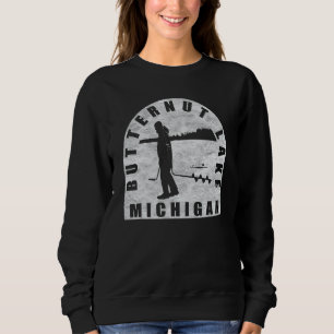 Butternut Lake Ice Fishing Michigan Sweatshirt