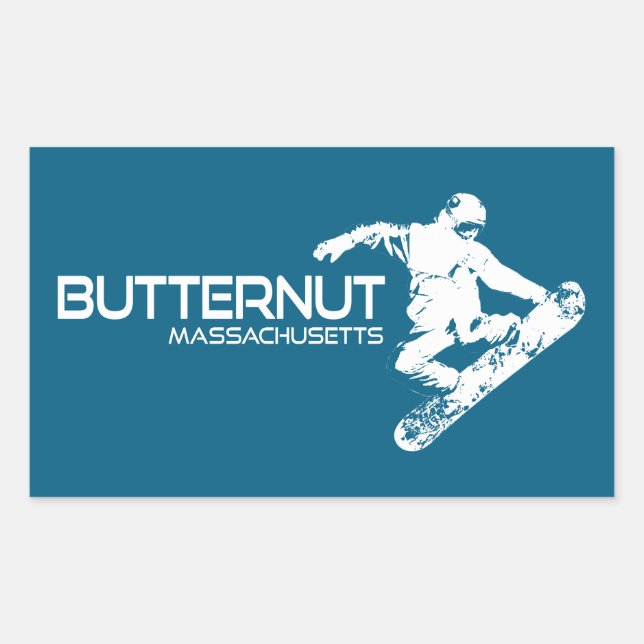 Butternut Massachusetts Ski Resort Snowboarder Rectangular Sticker (Front)
