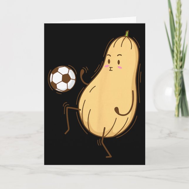 Butternut Squash Playing Soccer  Card (Front)