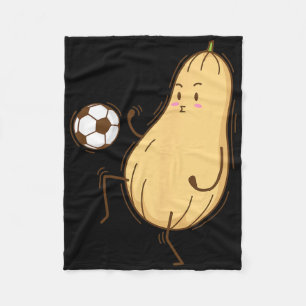 Butternut Squash Playing Soccer Fleece Blanket