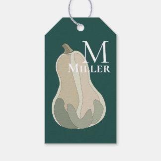 Butternut Squash Thanksgiving Party Monogram Gift Tags