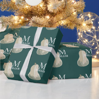 Butternut Squash Thanksgiving Party Monogram Wrapping Paper