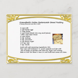 Butterscotch Bread Pudding Recipe Postcard