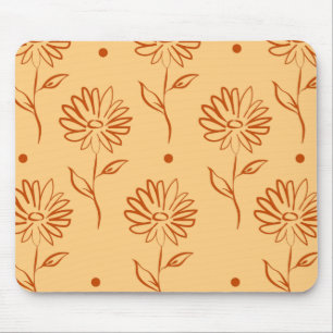 Butterscotch Coloured Sunflower Pattern Mouse Mat