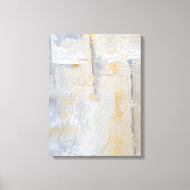 Butterscotch Grey White Modern Abstract Painting  Canvas Print (Front)