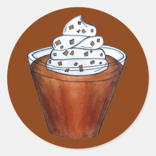 Butterscotch Pudding Whipped Cream Southern Food Classic Round Sticker