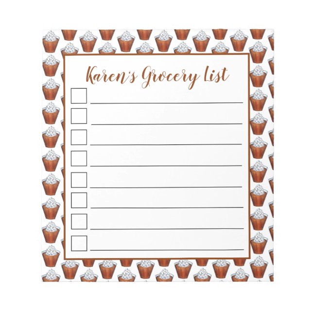 Butterscotch Pudding Whipped Cream Southern Food Notepad (Front)