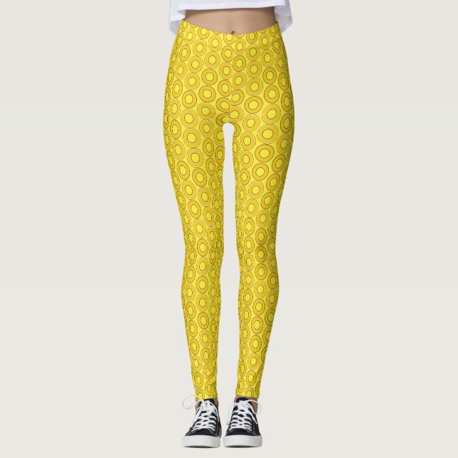 Butterscotch Retro Doughnuts Leggings (Front)